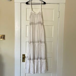 Vintage Inspired White Boho Maxi Free People Slip Dress
